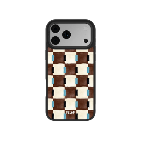 Cerulean Check | Blue & Brown Checkered iPhone Case