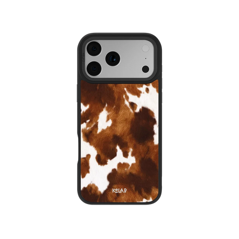 Milk & Mahogany | Brown & Cream Cow Print iPhone Case