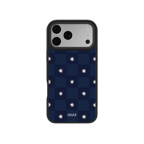 Celestial Check | Navy Checkered iPhone Case