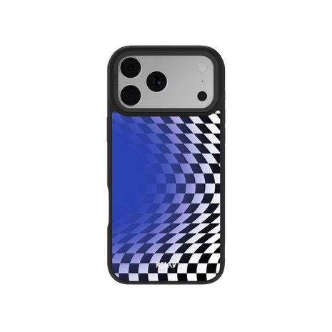 Blue Illusion | Blue Checkered Optical Illusion iPhone Case