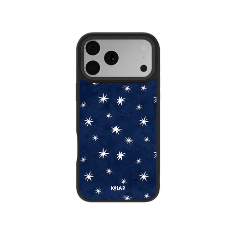 Starglimmer | Deep Blue Hand-Drawn Celestial Star iPhone Case