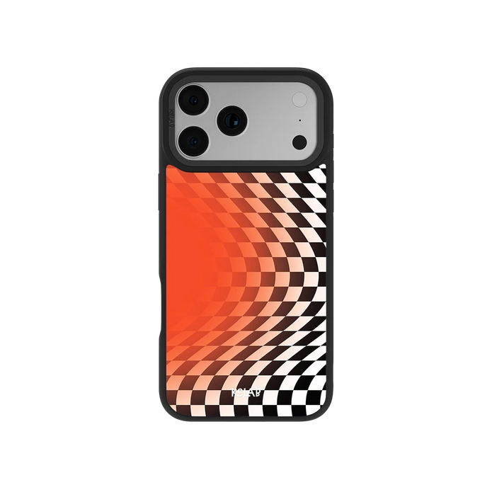 Sunflare | Orange Checkered Optical Illusion iPhone Case