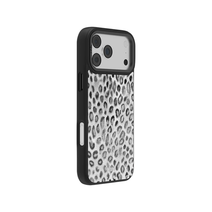 Platinum Predator | Black & White Cheetah Print iPhone Case