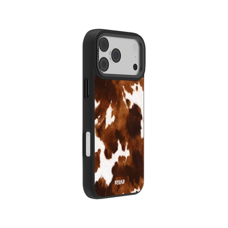 Milk & Mahogany | Brown & Cream Cow Print iPhone Case
