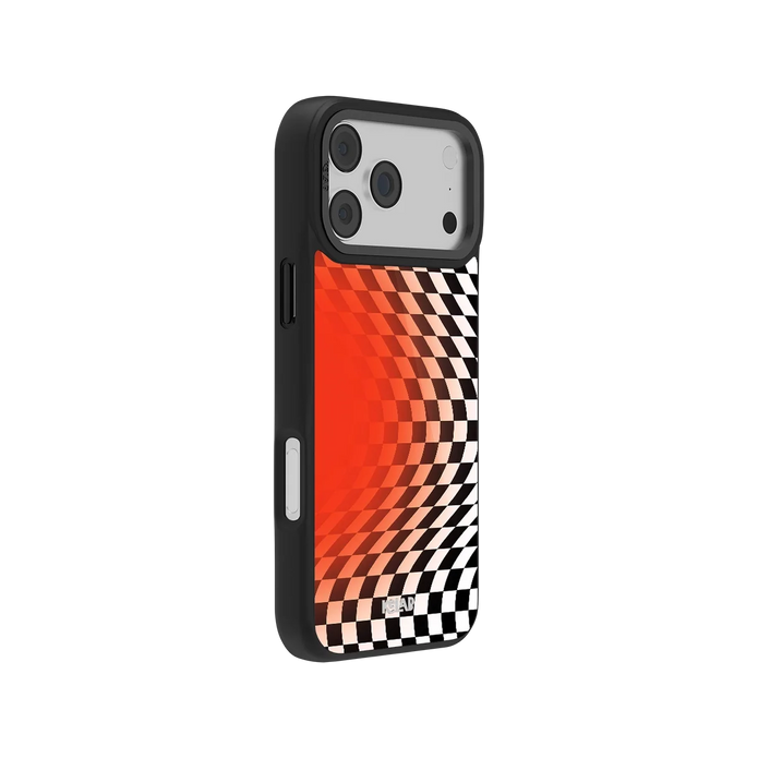 Sunflare | Orange Checkered Optical Illusion iPhone Case