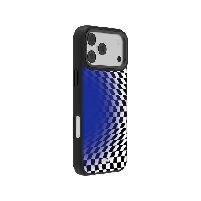 Blue Illusion | Blue Checkered Optical Illusion iPhone Case