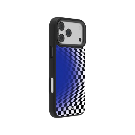 Blue Illusion | Blue Checkered Optical Illusion iPhone Case