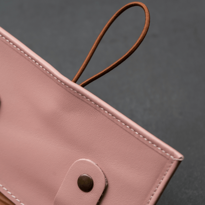 Leather Pink Travel Tech Organizer - Riverside