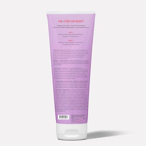 First Aid Beauty - KP Bump Eraser Body Scrub with 10% AHA, Keratosis Pilaris Skin Exfoliator with Glycolic and Lactic acids, Helps Reduce Chicken Skin Bumps, Safe for Sensitive Skin, 8 oz