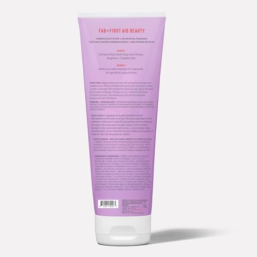 First Aid Beauty - KP Bump Eraser Body Scrub with 10% AHA, Keratosis Pilaris Skin Exfoliator with Glycolic and Lactic acids, Helps Reduce Chicken Skin Bumps, Safe for Sensitive Skin, 8 oz