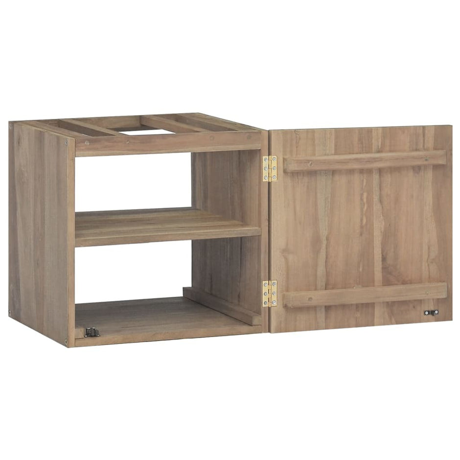 Wall-mounted Bathroom Cabinet Natural Teak Solid teak wood