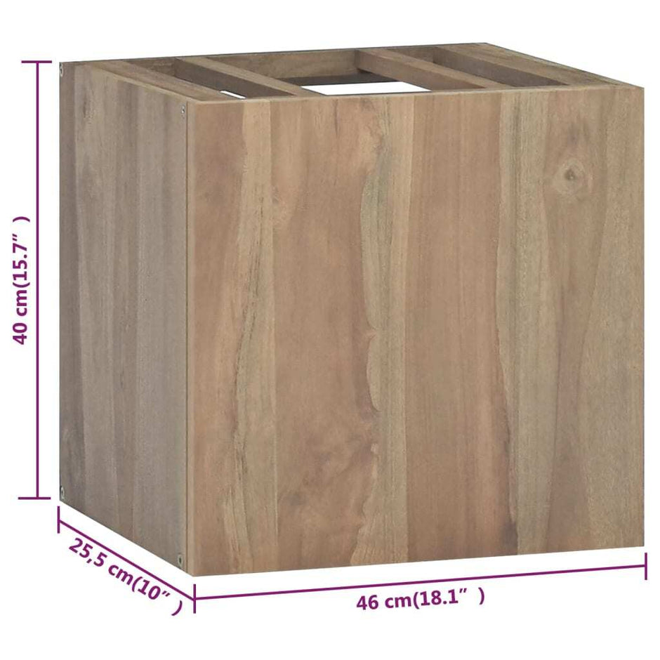 Wall-mounted Bathroom Cabinet Natural Teak Solid teak wood