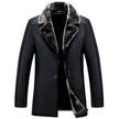 Men's Winter Lapel Thickening Leather Coat