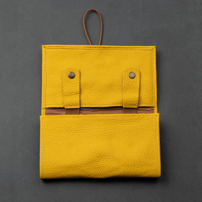 Leather Yellow Travel Tech Organizer - Riverside