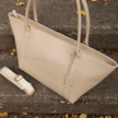 The Leathere New York Tote - Beige