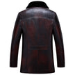 Men's Winter Lapel Thickening Leather Coat