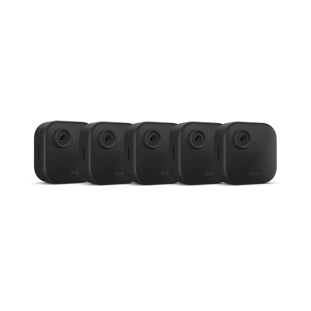 Blink Outdoor 4 (newest model), Wireless smart security camera, two-year battery, 1080p HD day and infrared night live view, two-way talk – 2 camera system