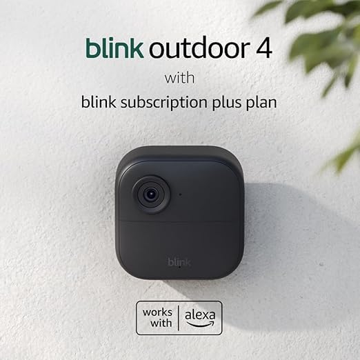 Blink Outdoor 4 (newest model), Wireless smart security camera, two-year battery, 1080p HD day and infrared night live view, two-way talk – 2 camera system