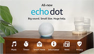 Amazon Echo Dot (newest model), Vibrant sounding Alexa speaker, Great for bedrooms, dining rooms and offices, Charcoal