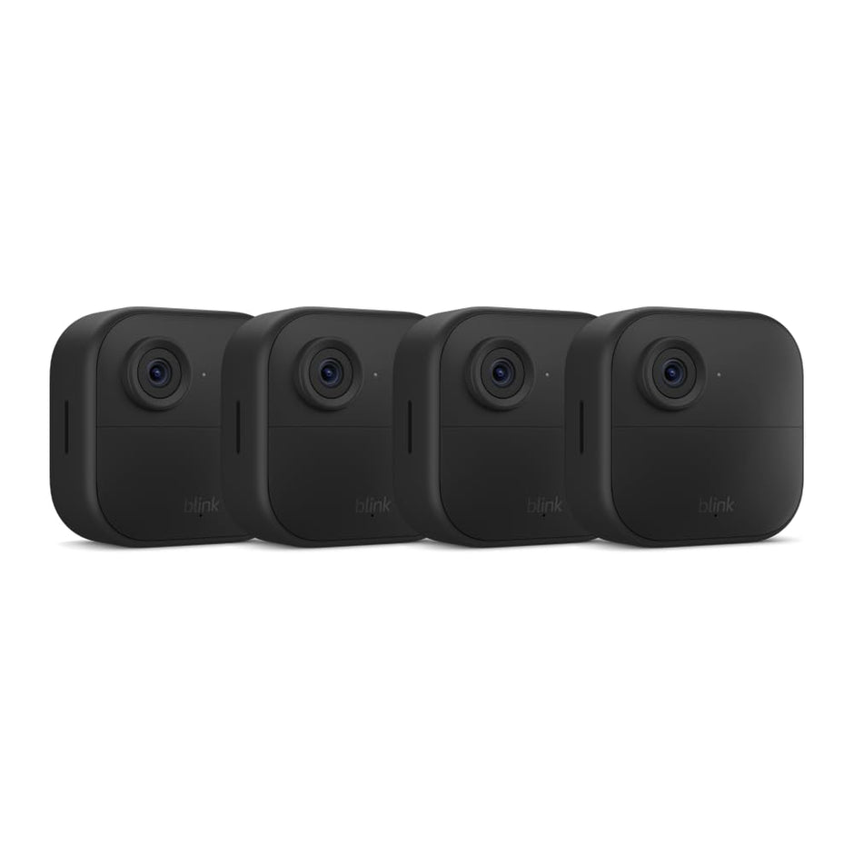 Blink Outdoor 4 (newest model), Wireless smart security camera, two-year battery, 1080p HD day and infrared night live view, two-way talk – 2 camera system