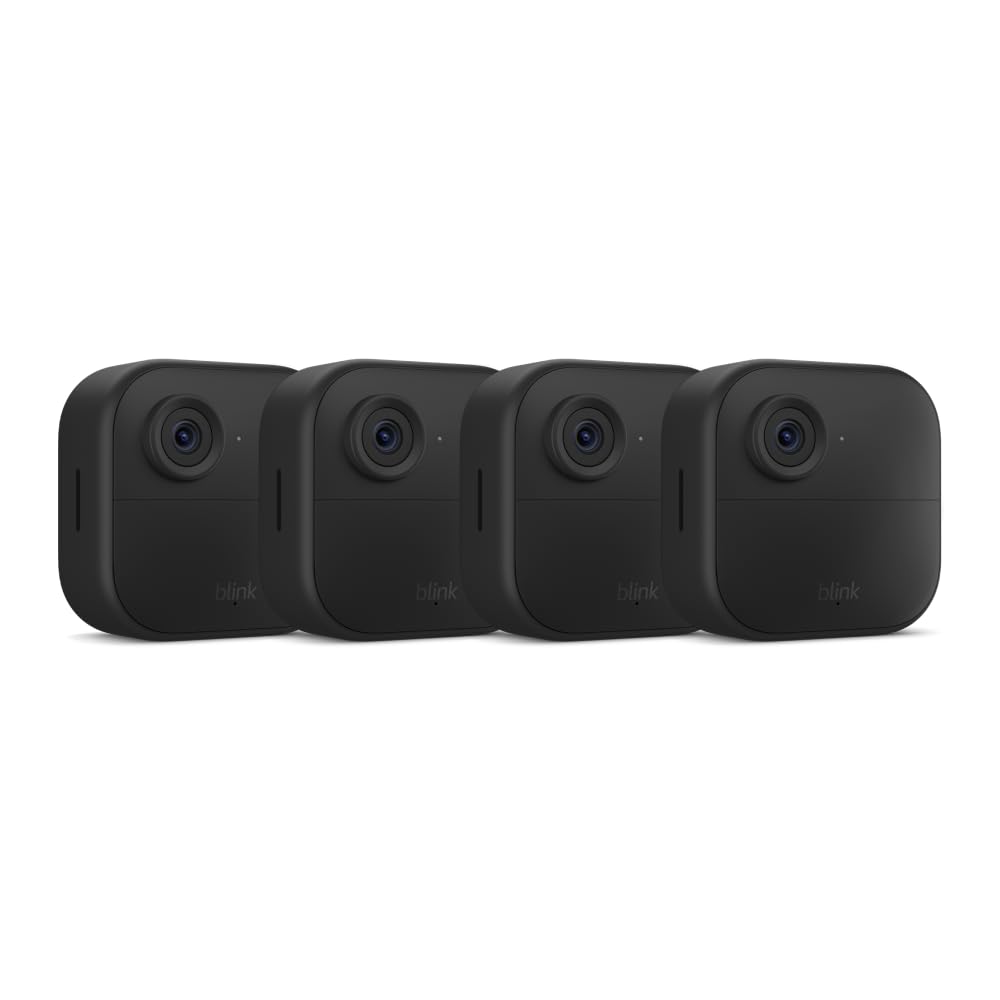 Blink Outdoor 4 (newest model), Wireless smart security camera, two-year battery, 1080p HD day and infrared night live view, two-way talk – 2 camera system
