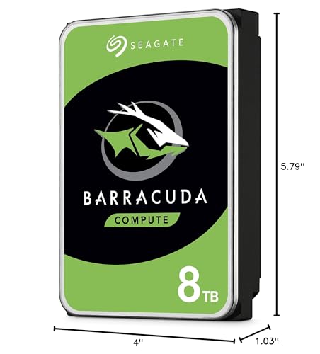 Seagate BarraCuda 8TB Internal Hard Drive HDD – 3.5 Inch Sata 6 Gb/s 5400 RPM 256MB Cache for Computer Desktop PC (ST8000DMZ04/004)