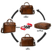 Laurent Leather Briefcase- Brown