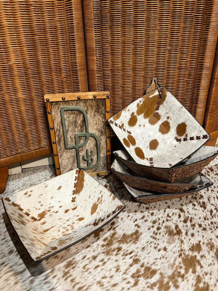Cowhide & Leather Decorative Bowl