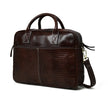 Laurent Leather Briefcase- Dark Brown
