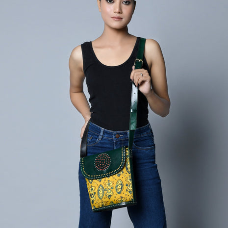 Vibrant Heritage Ajrakh Satchel