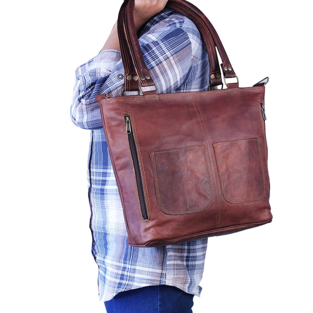 Women's Full-Grain Goat Leather Tote Bag
