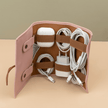 Leather Pink Travel Tech Organizer - Riverside
