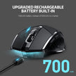 INPHIC Wireless Mouse Rechargeable, 700mAh, with USB Receiver, 6 Buttons, Ergonomic for Laptop, Computer, Mac, PC etc.