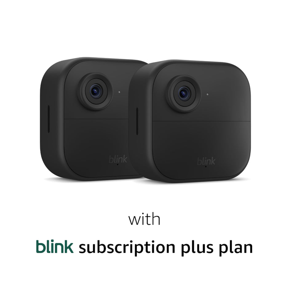 Blink Outdoor 4 (newest model), Wireless smart security camera, two-year battery, 1080p HD day and infrared night live view, two-way talk – 2 camera system