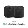 Blink Outdoor 4 (newest model), Wireless smart security camera, two-year battery, 1080p HD day and infrared night live view, two-way talk – 2 camera system