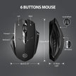 INPHIC Wireless Mouse Rechargeable, 700mAh, with USB Receiver, 6 Buttons, Ergonomic for Laptop, Computer, Mac, PC etc.