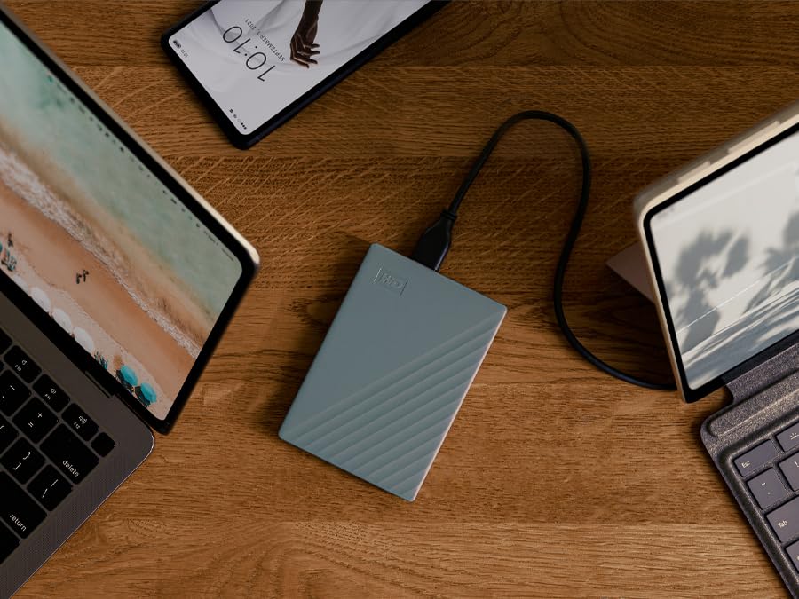 WD 6TB My Passport, Portable External Hard Drive, Blue, Backup Software with Defense Against ransomware, and Password Protection, USB 3.1/USB 3.0 Compatible - WDBR9S0060BBL-WESN
