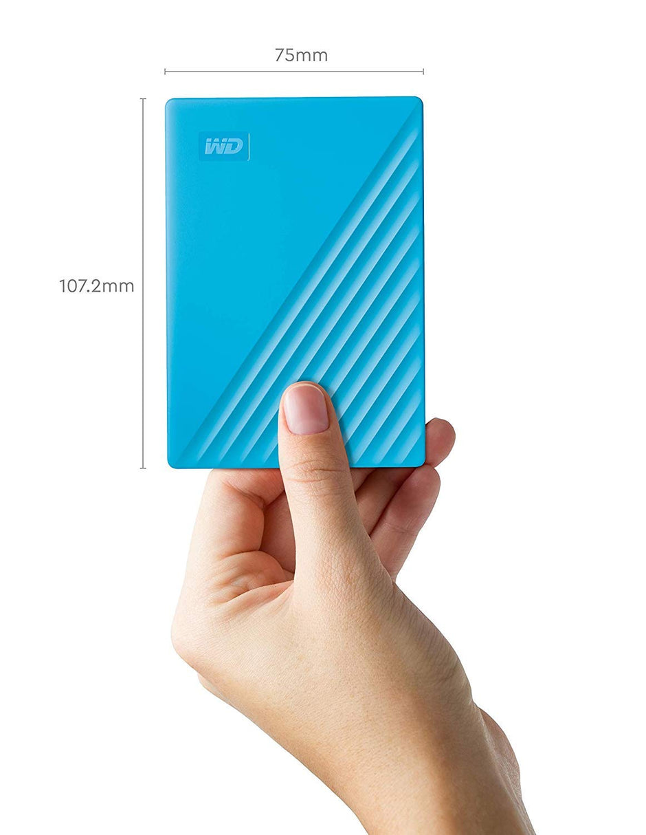 WD 6TB My Passport, Portable External Hard Drive, Blue, Backup Software with Defense Against ransomware, and Password Protection, USB 3.1/USB 3.0 Compatible - WDBR9S0060BBL-WESN