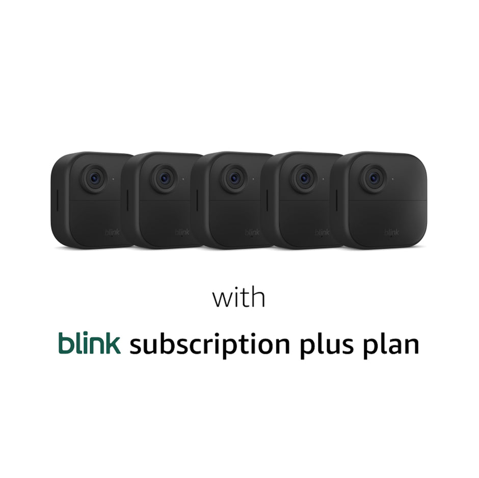 Blink Outdoor 4 (newest model), Wireless smart security camera, two-year battery, 1080p HD day and infrared night live view, two-way talk – 2 camera system