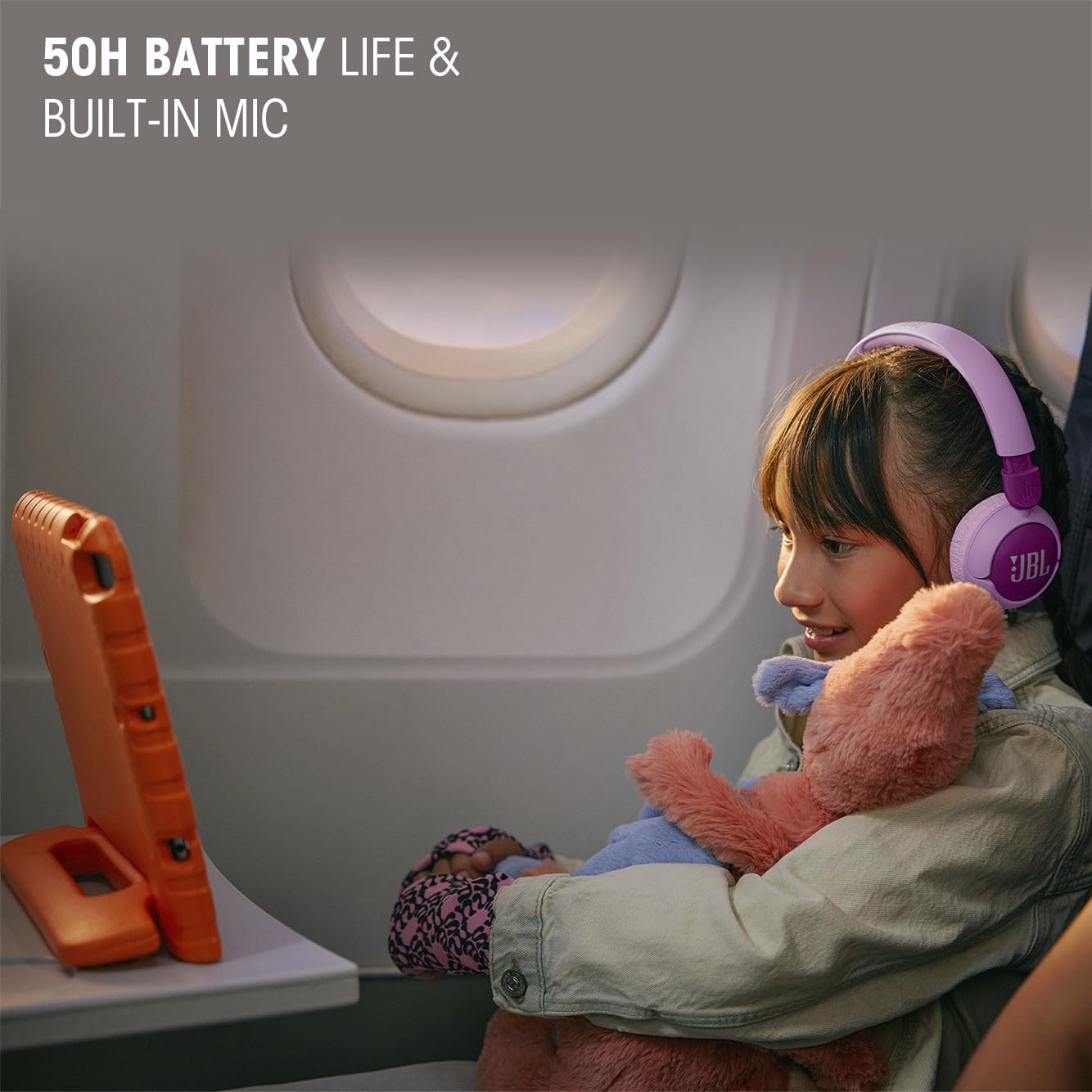 JBL Junior 320BT - Wireless on-Ear Kids Headphones Safe Sound (<85dB), Fit for Kids, Parental Control with Customizable Volume & Playtime and 50Hr Battery Life (Blue)