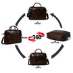 Laurent Leather Briefcase- Dark Brown