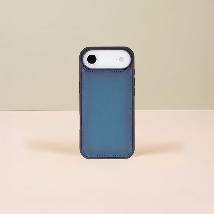 Premium Leather iPhone Air Wallet Case – Blue - Austin