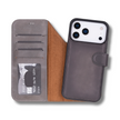 Leather iPhone 17 Pro Wallet Case – Gray - Austin
