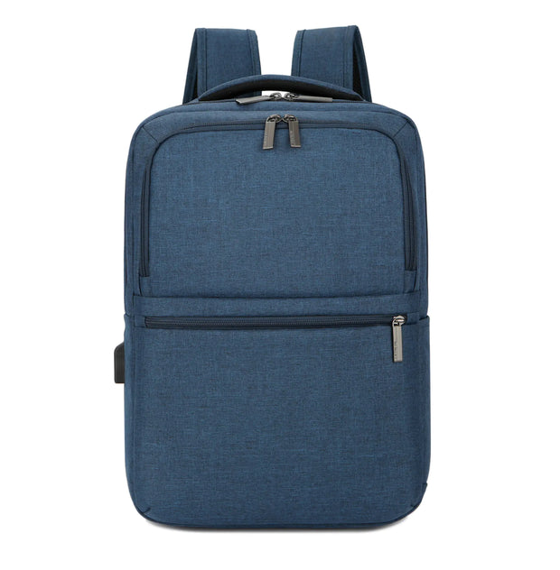 Blue backpack on a white background