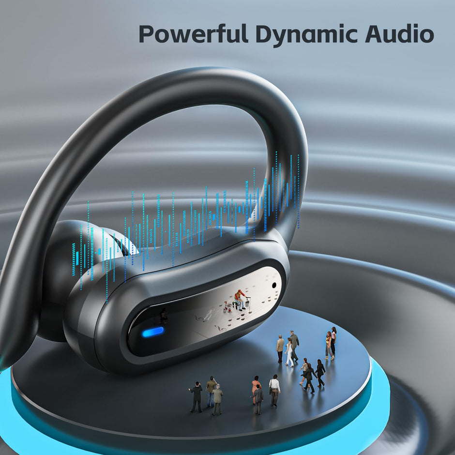 Wireless Earbuds, Bluetooth 5.4 Headphones, True Wireless Stereo Earphones with IPX7 Waterproof, Noise Cancelling Mic, Fast Charging and Comfort Fit Ear Buds for Sports/Workouts - Black