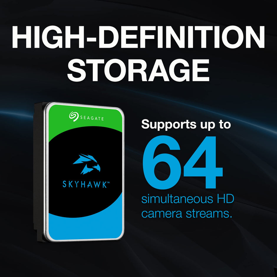 Seagate Skyhawk AI 8TB Video Internal Hard Drive HDD – 3.5 Inch SATA 6Gb/s 256MB Cache for DVR NVR Security Camera System with in-house Rescue Services (ST8000VEZ01)