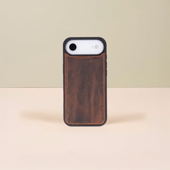 Premium Leather iPhone Air Wallet Case – Brown - Austin