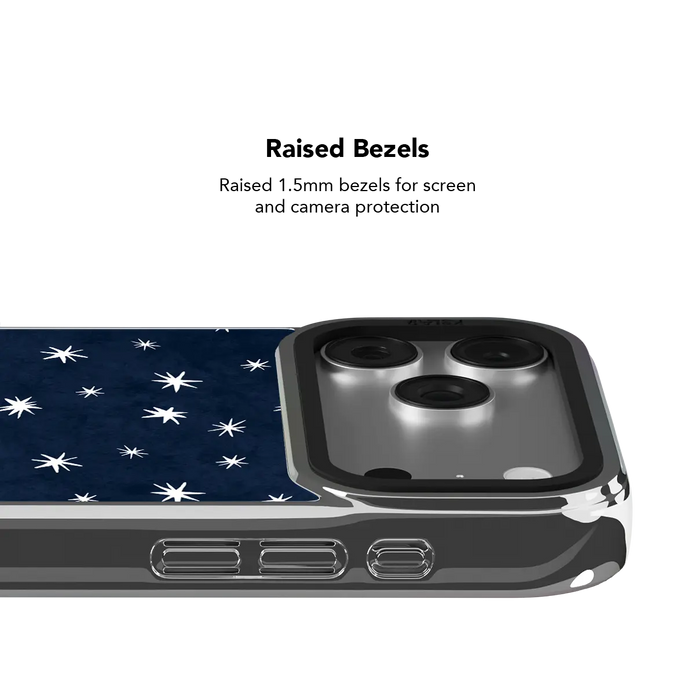 Starglimmer | Deep Blue Hand-Drawn Celestial Star iPhone Case