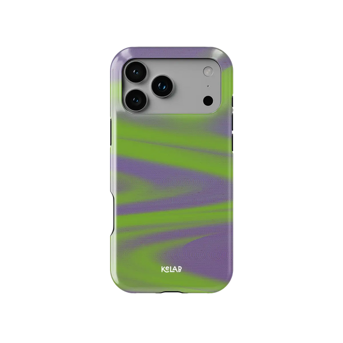 Purple Haze | Y2K Neon Green Abstract Wave iPhone Case
