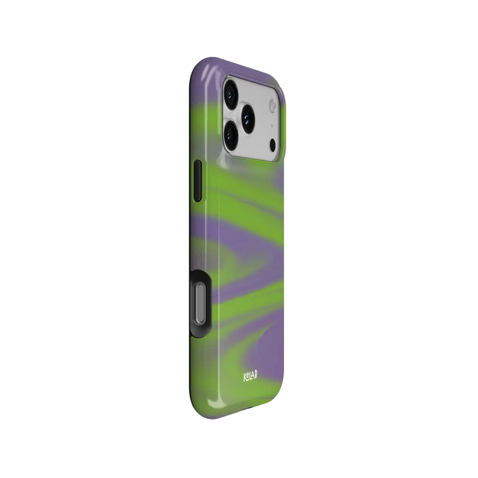 Purple Haze | Y2K Neon Green Abstract Wave iPhone Case